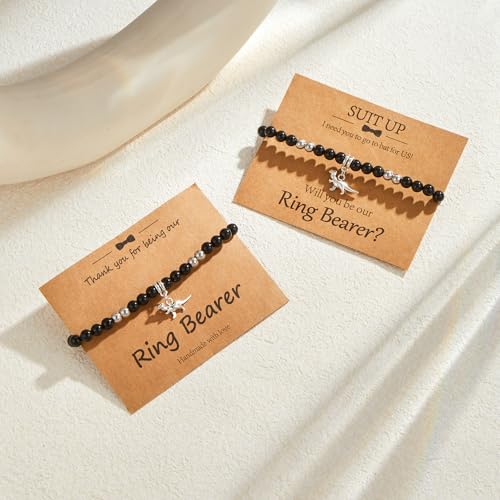 Sanyaa Ring Bearer Dinosaur Proposal Bracelet Will You Be Our Ring Bearer, Thank You For Being Our Ring Bearer Wedding Gift3