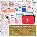 First Aid Kit 196 Piece Waterproof Hard Shell Medical Kits, Red - Image 5