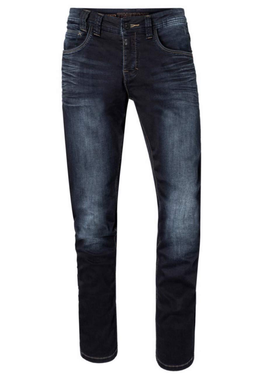 Timezone Pantalones de Ocio para Hombre Regular Gerrittz Indigo Rough Wash 30W x 36L