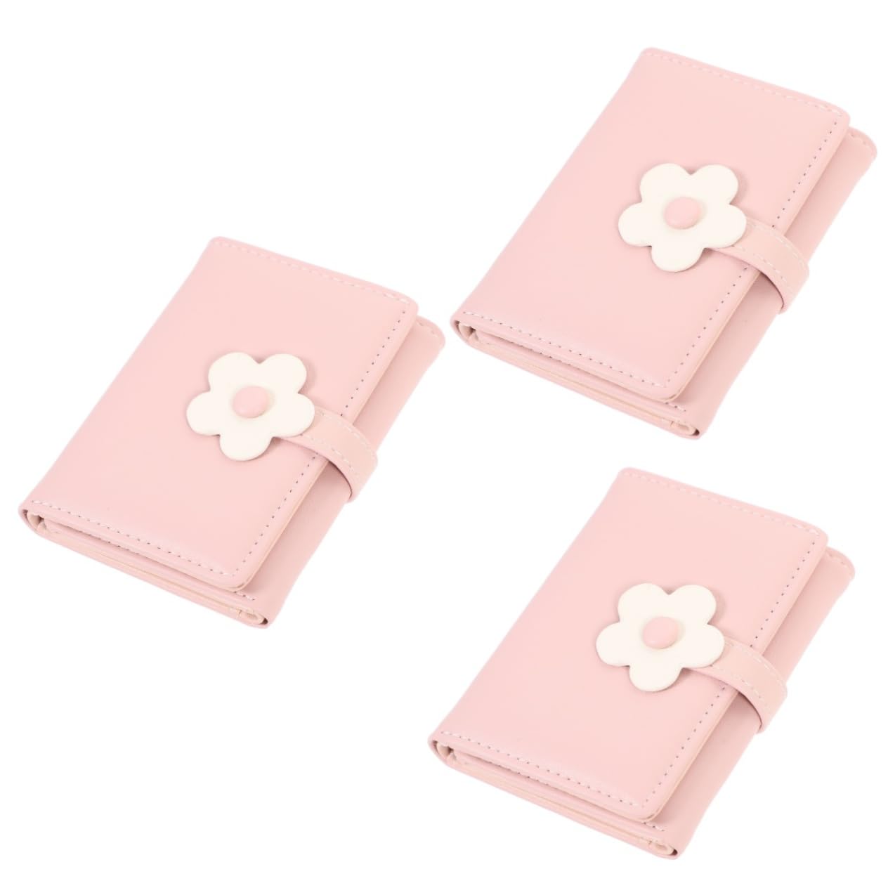 SHERCHPRY Poseedor Cartera Pequeña con Soporte De Flores para Mujer Billeteras Pequeñas Tarjetas para Niños Y Niñas Ranura para Tarjetas De PU 3 Uds Cartera De Mujer