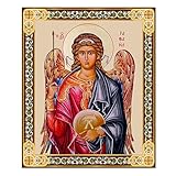 Needzo Archangel Saint St Raphael Icon The Healer Wooden Small 3 Inch