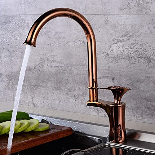 Robinet de cuisine eau chaude et froide avec mitigeur double en laiton