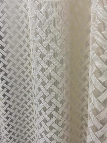 Image of Sheer Net Curtains for Window Long Door 9 Feet Long Set of 2 Pcs for Living Room Pooja Room Semi Transparent Curtains, 4 Feet X 9 Feet, Pack of 2 Pcs, Cream Color