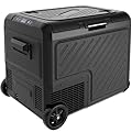 EUHOMY 12 Volt Refrigerator, 49QT Dual Zone Car Refrigerator, Electric Cooler 12/24V DC & 100-240V AC, Car Fridge -4?~68?, Portable Freezer with Wheels for Camping, Truck, Travel