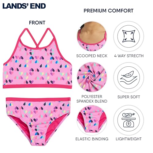 Image of Lands' End Girls' Swim UPF 50+ Adjustable Strap Bikini Set