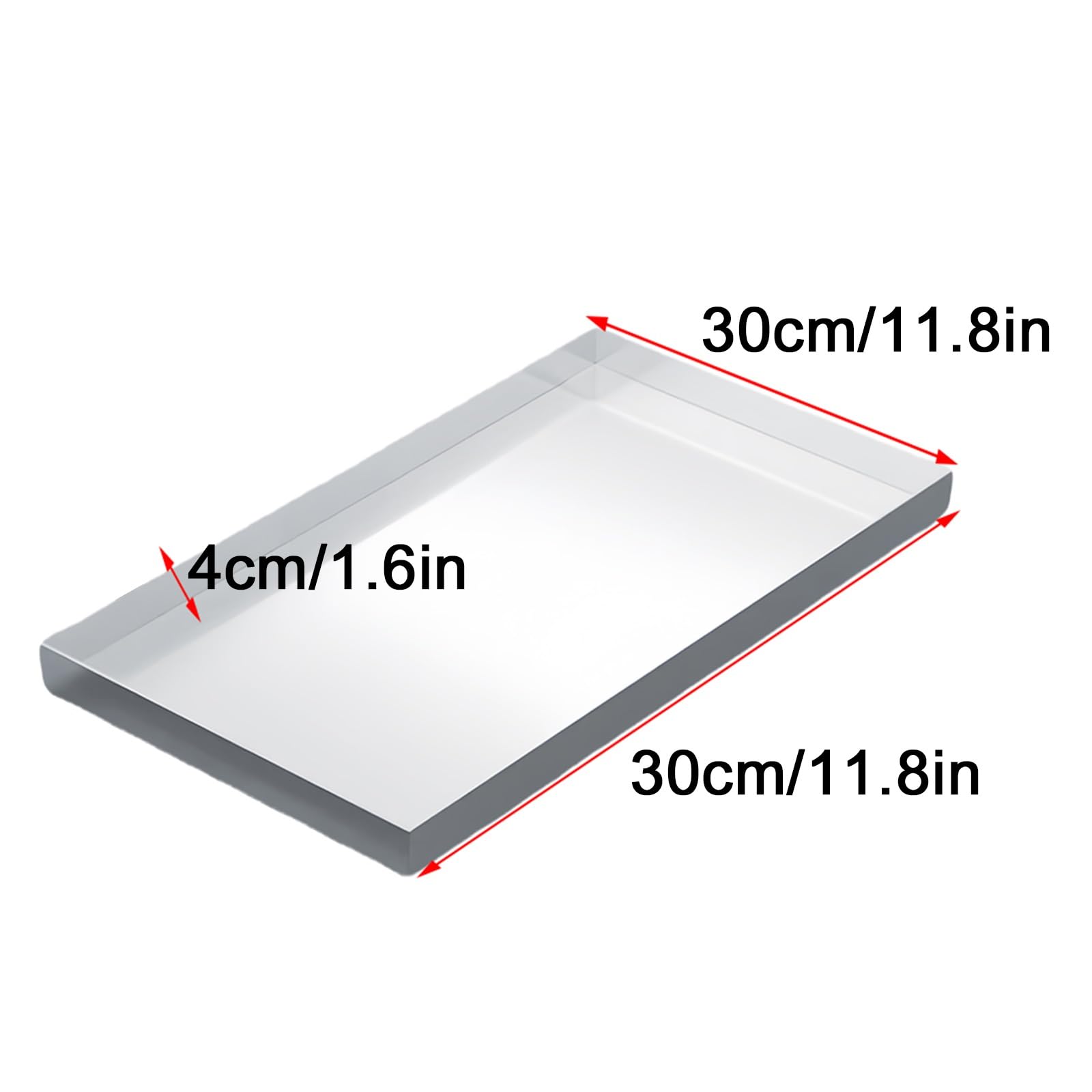 Bandeja de goteo de acero inoxidable para lavadoras, 30 x 30 cm, bandeja de cocina y lavandería, diseño sin agujeros, fácil de limpiar, ideal para mascotas y uso versátil