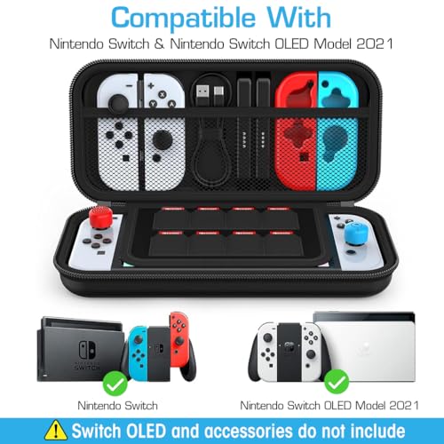 Carrying Case for Switch Gamepad, Organizer Bag for Switch/Switch OLED with 8 Games, Anti-Scratch EVA Storage Bag for Switch Carrying Case Accessories 2 51KpDfnzIML