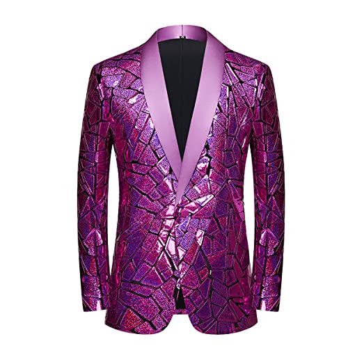 Make a Bold Statement with Our Men's Sequin Blazer - Perfect for Weddings, Parties