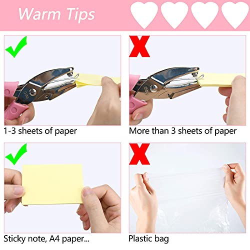 Heart Hole Punch for Paper Crafts- Single Shape Metal Handheld for Kids Scrapbook Tags (1/4 Inch)