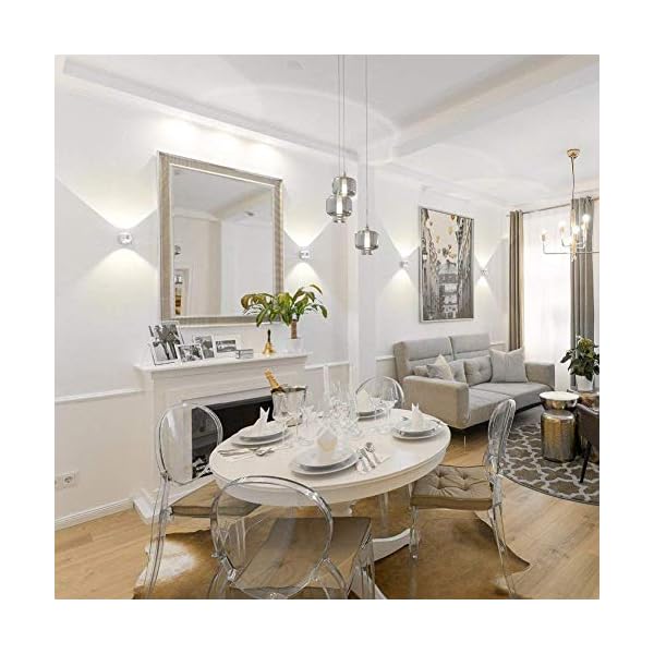 GHB 6W LED Wall Light Up Down Wall Lamp Indoor Warm White for Hallway Living Room Bedroom Half-Globe Shape - Image 3