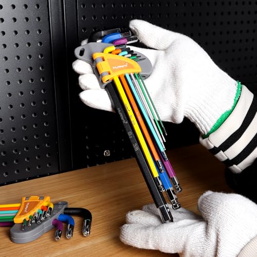 Image of MULWARK 28 PCS Allen Key Set, Long Arm Ball End Hex Key Wrench Set with T-Handle | SAE 1 /16-3 /8, Metric 1.5-10mm, Torx T10-T50 | S2 Steel Allen Wrenches Set