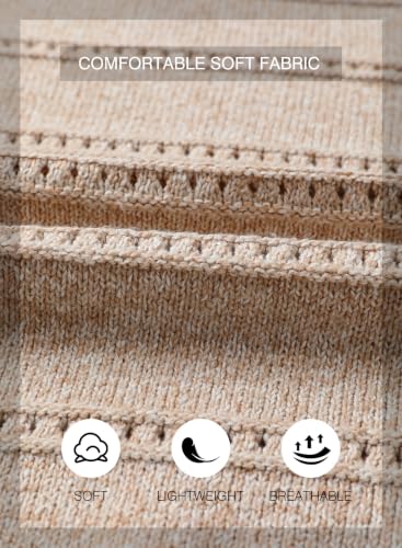 Image of SHEWIN Women's Sweaters Crew Neck Crochet Sweater Lightweight Knit Long Sleeve Tops Shirts Loose Fit Spring 2026