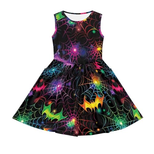 Girls Novelty Tank Dress A-line Swing Flared Casual Party Dress with Pockets