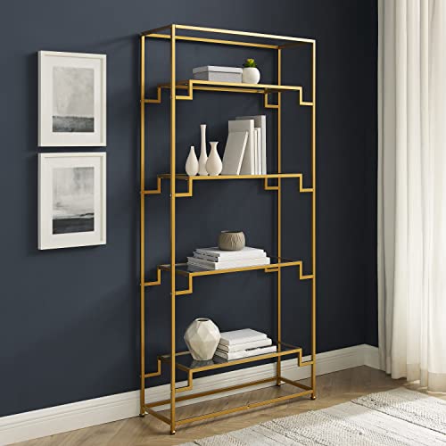 Crosley Furniture Celeste Glass Etagere, Gold #TOP2