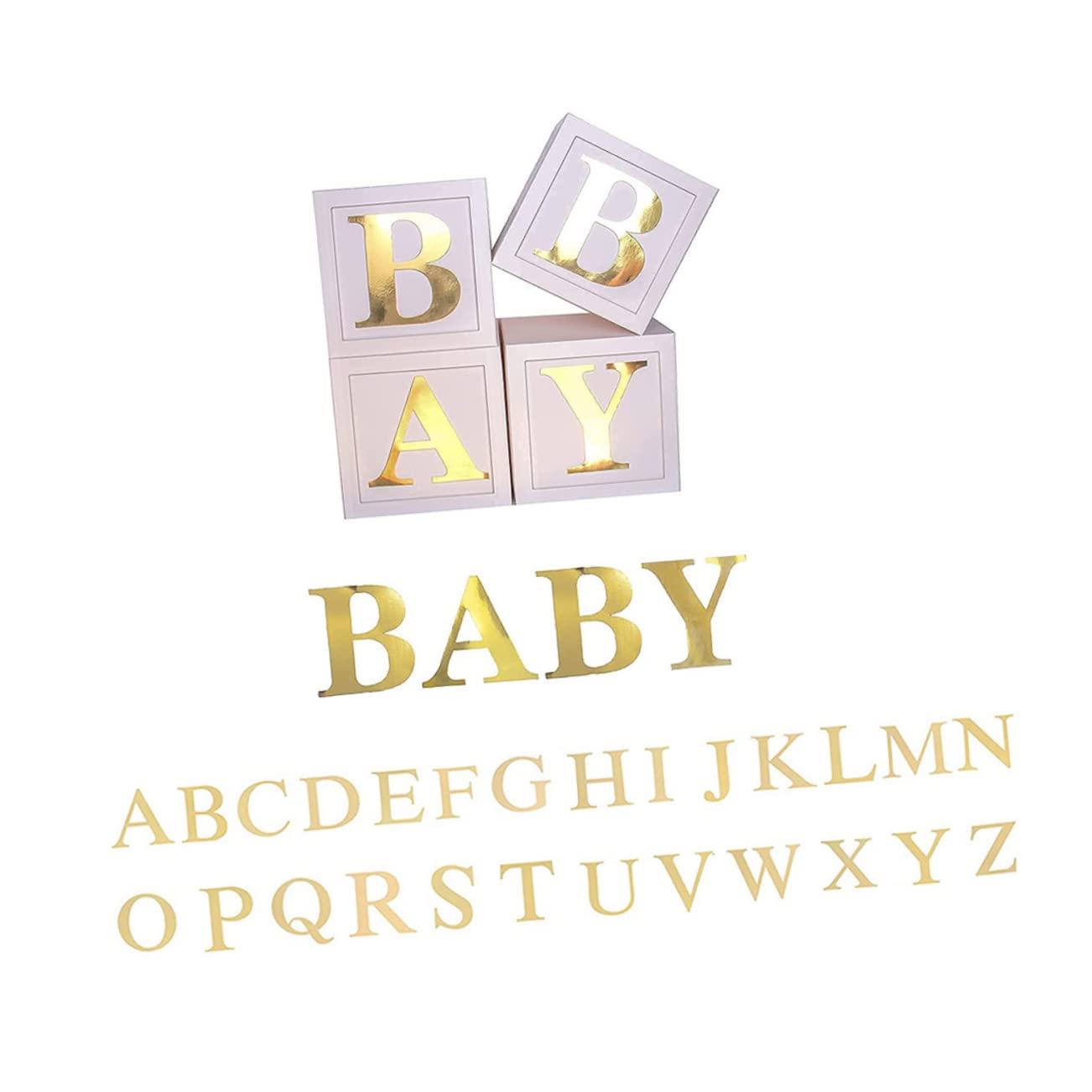 Babyparty Ballonboxen Satz aus Papier für Geschlechtsenthüllung, Weiß Grün