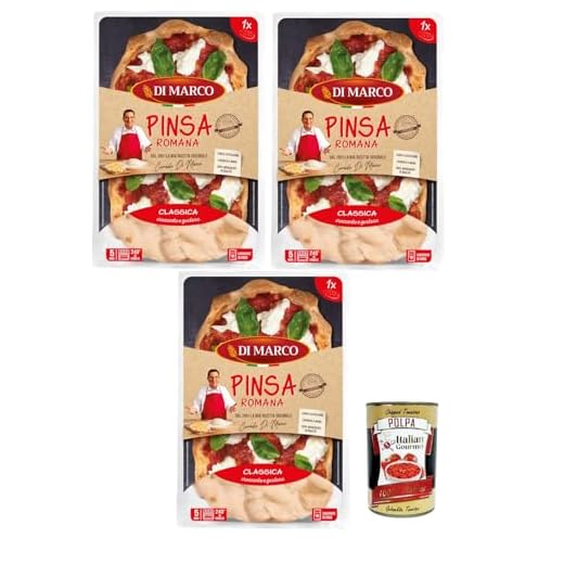 Di Marco- Pinsa alla Romana Klassisch knusprig und lecker 3x230gr+ Italian Gourmet polpa 400g