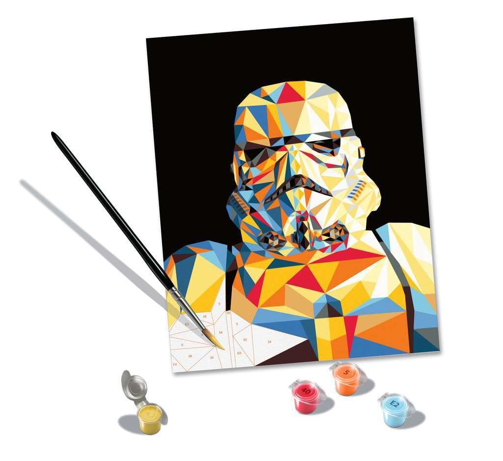Kit De Pintura Por Números Ravensburger – Star Wars Polygon, Lienzo 24x30 Cm, Incluye Pincel Y Pinturas, Ideal Para Adultos Y Niños, Relajante Y Decorativo
