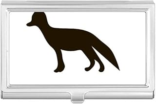 Black Fox Cute Animal Portrayal Business Card Holder Case Pocket Box Wallet