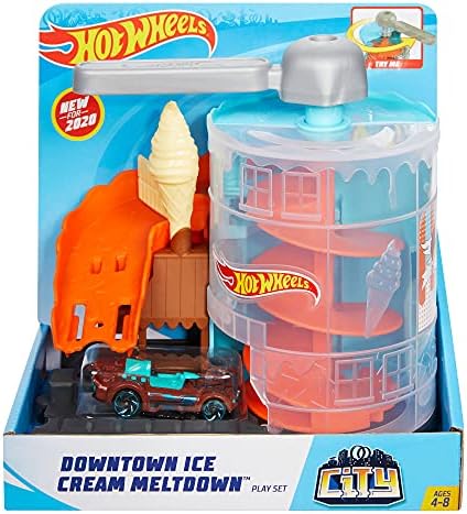 hot wheels downtown ice cream meltdown playset