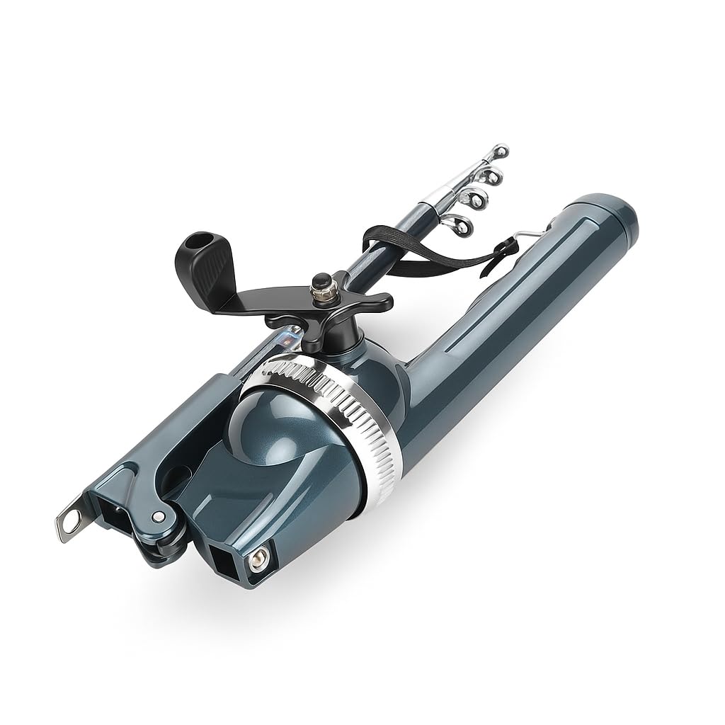 Lightweight Fishing Rod Portable Folding Integrated Fishing Rod and Enclosed Ree