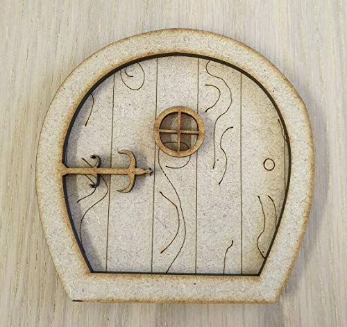 L52 - Placa de madera MDF para puerta de hada, lista para decorar con láser, diseño de hadas
