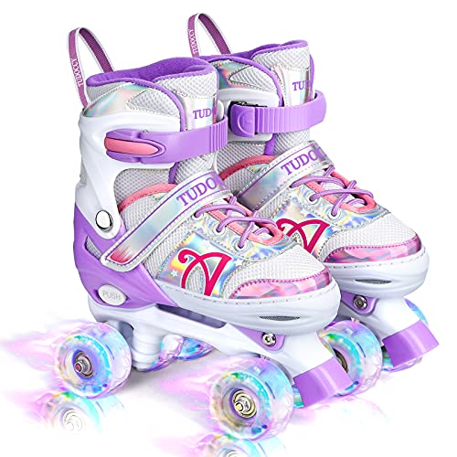 Roller Skates for Kids, Shine Skates 4 Size Adjustable Roller Skates...
