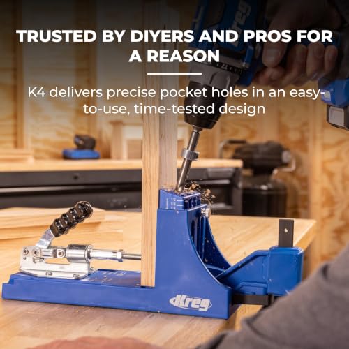 Image of Kreg K4 Pocket Hole Jig - Adjustable, Versatile Jig for Strong Joints - Create Perfect, Rock-Solid Joints - Easily Adjustable Drill Guides - For Materials 1 /2 inch to 1 1 /2 inch Thick