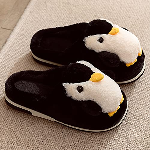 Penguin slippers Womens Animal Slippers Novelty Cozy Fuzzy Slippers Soft Plush Winter Warm House Shoes2