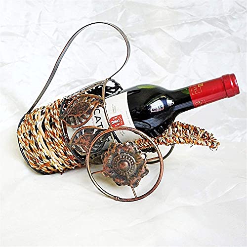 Meuble range-bouteilles en rotin stable - Support vin pour cuisine salon - 4