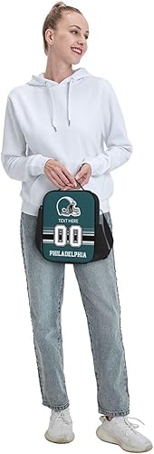 Vista 21 de Bolsa de almuerzo personalizada de Nueva Inglaterra, regalos para hombres, mujeres, fanáticos, con nombre y número personalizados, correas de hombro