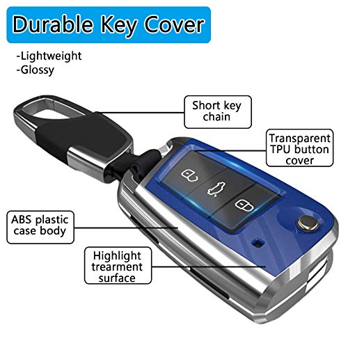 Funda para llave de coche cómoda y resistente de ABS rojo para mandos VW 2