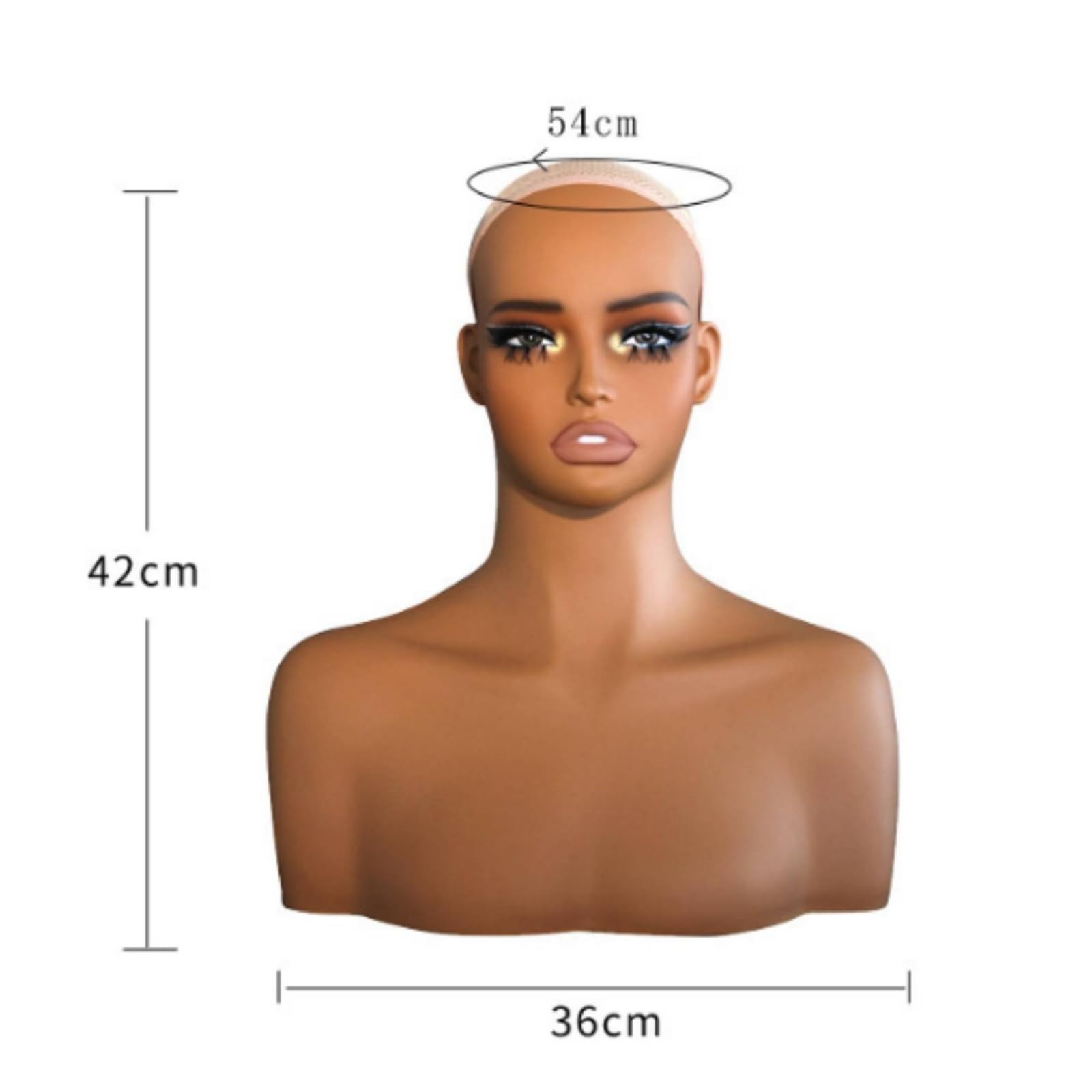 Busto Manichino con Calotta Liscio Busto da Esposizione Resistente per Parrucchieri, Studio Fotografico , DE410-BX1