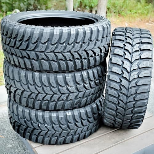 Set of 4 (FOUR) Crosswind M/T Mud Off-Road Light Truck Radial Tires-35X12.50R22 35X12.50X22 35X12.50-22 117Q Load Range E LRE 10-Ply BSW Black Side Wall