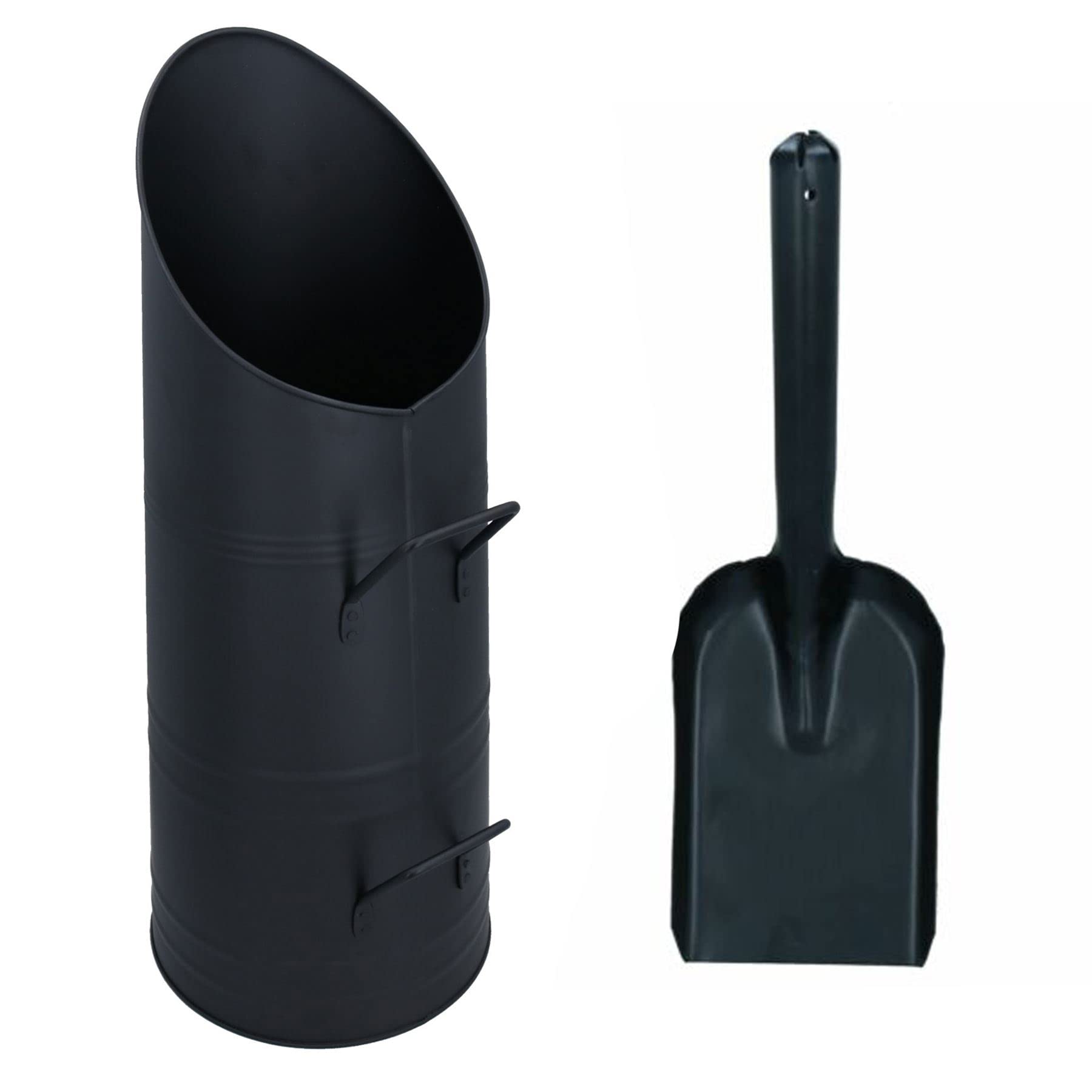 Ab Tools Coal/Black Hod Scuttle Metal Bin Carrier Fire Log Burner 56 X 25Cm & Shovel