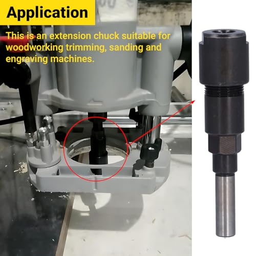 Foto von LiebeWH Oberfräse Verlängerung Spannzange Rundschaft Fräser Verlängerung Spannfutter für Holzbearbeitung Trimmen (8mm Handle)