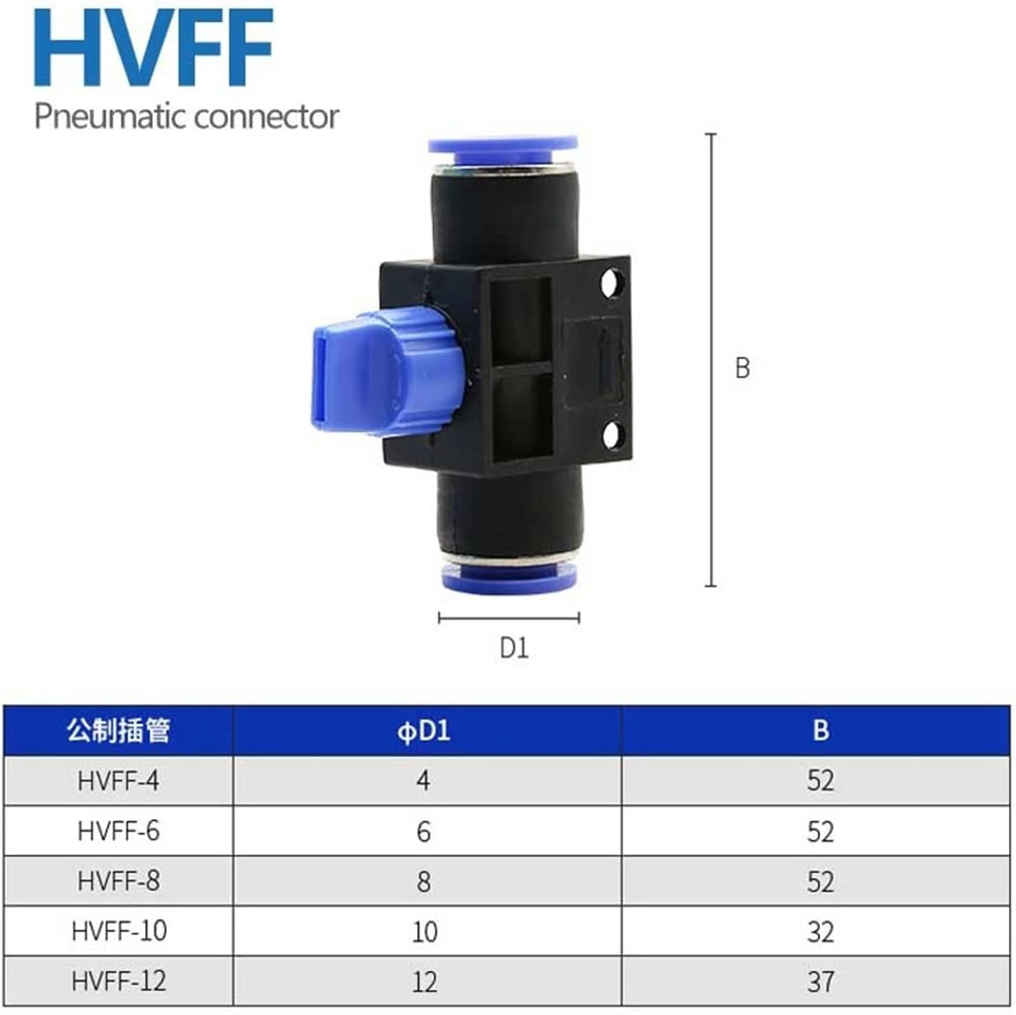 50pcs Pneumatic Fittings Hands Valves Fitting Speeds Switch Controller Air Water Tube Connector 4mm 6mm 8mm 10mm 12mm(10mm)