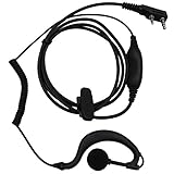 Tenq G Shape Earpiece Headset PPT for 2 PIN Kenwood Baofeng Puxing Quansheng Weierwei Wouxun Two Way Radio