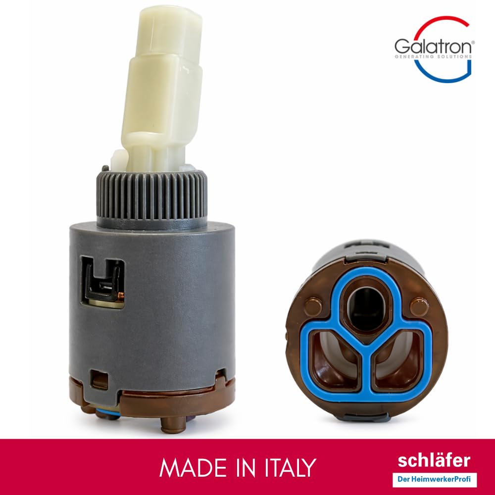 Schläfer 4500225 - Ersatzkartusche Galatron G25 100 "G" TR - Zylinderhebel D.25, niedrig (25 mm x H 58 mm) 2 Füße für Mischbatterie Bad Dusche und Küche Reparaturset auslaufsicher
