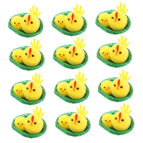 Mini poussins moelleux peluche douce décorative et figurines réalistes de Pâques