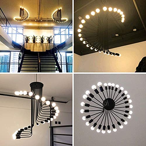 Lustre industriel de luxe E27 avec finition de style rural - 5