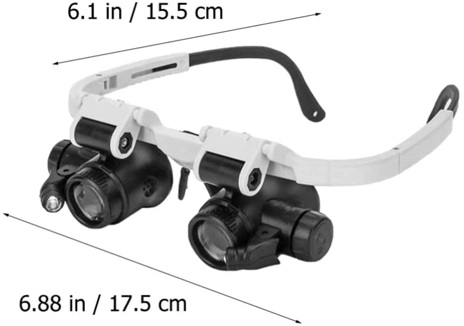Lupenbrille Zur Uhrenreparatur, Stirnbandlupen Mit Licht Und 3 Austauschbaren Linsen 8X 15X 23X Für Die Reparatur Von Schmuckuhren