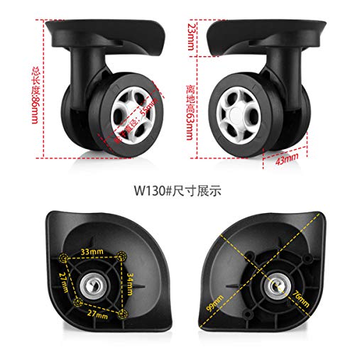 Luggage Wheel,Luggage Suitcase Wheels, 360 Degree Swivel Luggage Mute Wheel Suitcase Replacement Repair Wheels Parts Spinner (W130#)2