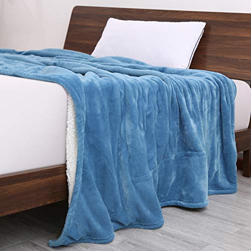Electric Heated Blanket Twin Size 62\"x 84\" Flannel & Shu Velveteen Reversible, Fast Heating and for Full Body Warming with 10 Hours Auto Off & 4 Heat Settings, Machine Washable, Home Office Use