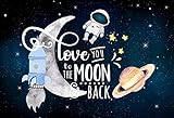 MEHOFOND Love You to The Moon and Back Backdrop Baby Shower Party Decoration Outer Space Rocket...