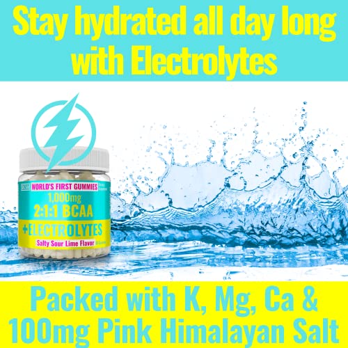 Electrolytes Bcaa Gummies For Fast Re-Hydration: 1000Mg Branch Chain Amino Acids, Himalayan Salt, Supplements Supplement Alt To Electrolyte Sticks Drinks Chews Tablets Powders Pills Chew & Capsules #TOP2