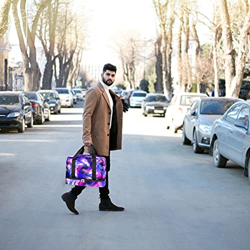 Travel Duffel Bag Galaxy Nebula Star Waterproof Sports Tote Gym Bag Weekender Overnight Bag with Wet Pocket and Shoes Compartment Duffel Bag For Men Women