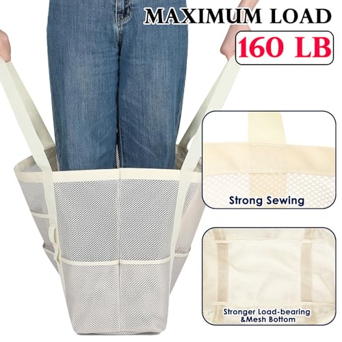 Image of Fammart Mesh Beach Bag for Women, Large Beach Toy Pool Bag with Zipper Pocket, SandProof Cruise Essentials 2026 Family Travel
