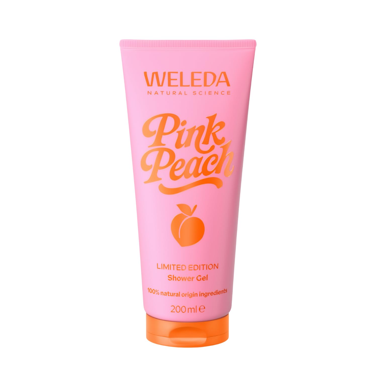WELEDA Bio Pink Peach Limited Edition Duschgel - Naturkosmetik Duschseife für Frauen & Männer mit Pfirsich/Jasmin Duft - Natürliche Hautpflege Dusche zur Reinigung von Gesicht & Körper (vegan, 200ml)