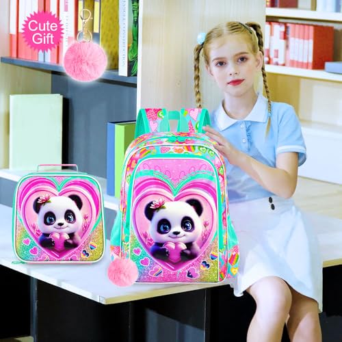 Image of 16 inch Backpack for Girls Boys 4-8, 3Pcs Kids Bookbag Set with Lunch Box, School Bag for Preschool Kindergarten