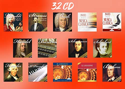 32 CDs Colección de Música Clásica - Vivaldi, Strauss, Bach, Brahms, Handel, Schumann, Schubert, Haydn, Piano, Barroco, Ópera